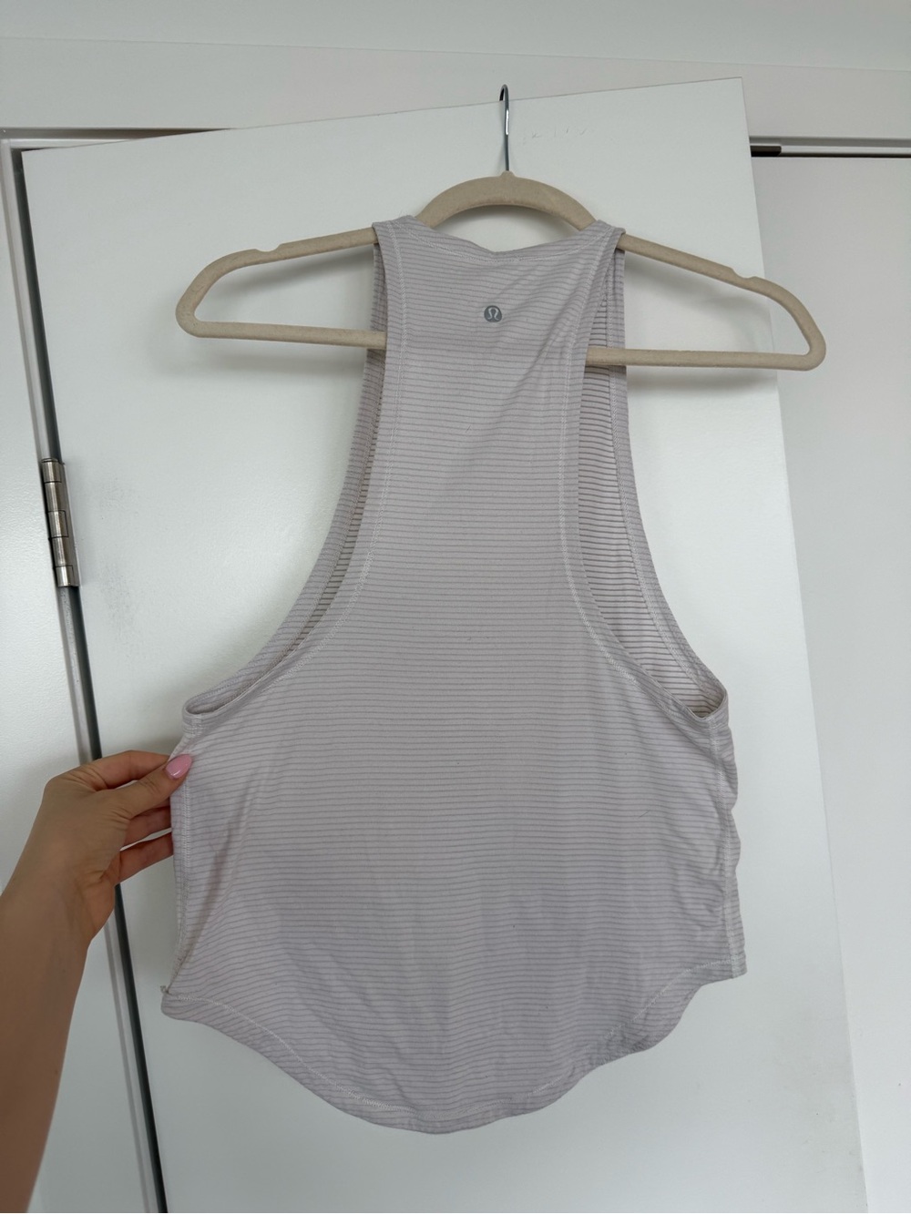 lululemon athletica Light Gray Ribbed Racerback Tank Top